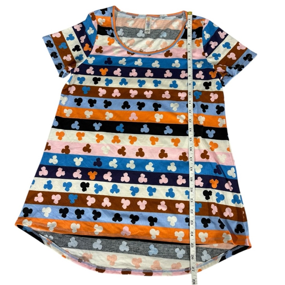 Disney LuLaRoe Classic Tee Mickey Mouse Striped XS Multicolor Top NWT Disneycore - Picture 6 of 7